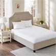 Pemberly Row Natural Cotton Percale Quilted Mattress Pad in White