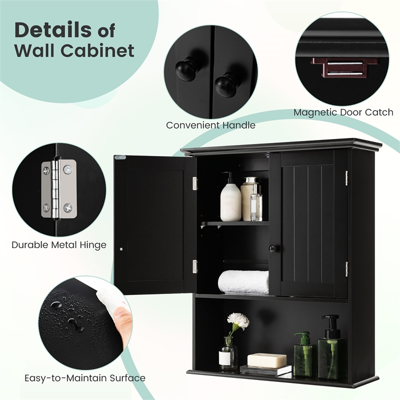 Pemberly Row Wall Mount Bathroom Cabinet Medicine Cabinet Storage Organizer