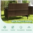 Pemberly Row 4 PCS Patio Furniture Set with Tempered Glass Coffee Table Beige