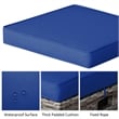 Pemberly Row 2PCS Patio Rattan Cushioned Ottoman Seat Foot Rest Navy