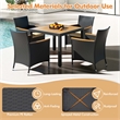 Pemberly Row 5 PCS Patio Dining Table Set for 4 Rattan Conversation Set Brown