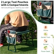 Pemberly Row Foldable Garden Stool Heavy Duty Gardening Bench w/ 1 Pouch