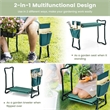 Pemberly Row Foldable Garden Stool Heavy Duty Gardening Bench w/ 1 Pouch