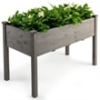 Pemberly Row Wooden Raised Vegetable Garden Bed Elevated Grow Planter Gray
