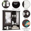 Pemberly Row Bathroom Double Mirror Door Storage Medicine Cabinet Brown