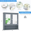Pemberly Row Bathroom Double Mirror Door Storage Medicine Cabinet Gray
