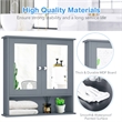 Pemberly Row Bathroom Double Mirror Door Storage Medicine Cabinet Gray