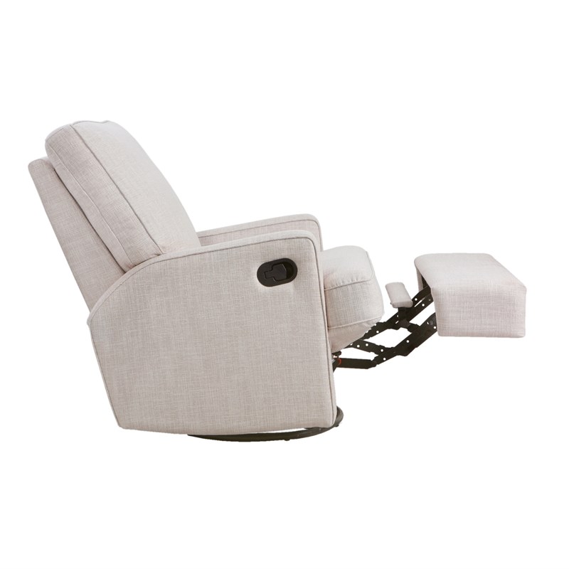 Pemberly Row Modern / Contemporary Swivel Recliner in Canvas