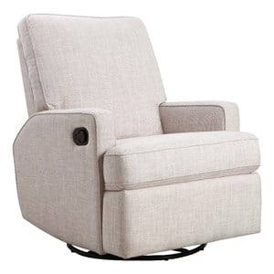 Pemberly Row Modern / Contemporary Swivel Recliner in Canvas