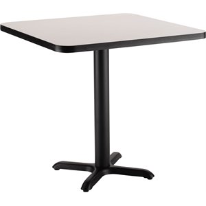 Pemberly Row 36&quot Square Wood Cafe Table with X-Base in Gray Nebula