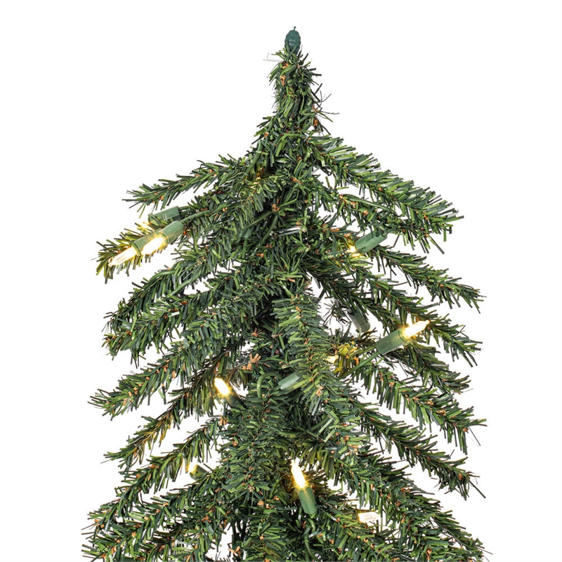 Pemberly Row 2/3/4' Alpine Artificial Christmas Tree Set with LED Lights - Green