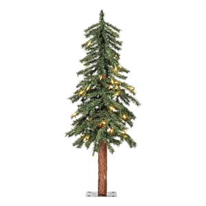 Pemberly Row 2/3/4' Alpine Artificial Christmas Tree Set with LED Lights - Green