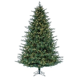 Pemberly Row 78&quot Itasca Frasier PE Plastic Christmas Tree w/ LED Lights in Green