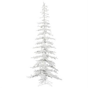 Pemberly Row 90&quot PVC Kuna Pine Unlit Artificial Christmas Tree in Flocked White