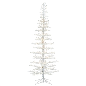 Pemberly Row 72&quot Kuna Pine LED Lights Artificial Christmas Tree in Flocked White