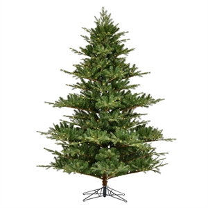 Pemberly Row 90&quot Green Plastic Sherwood Fir LED Lights Artificial Christmas Tree