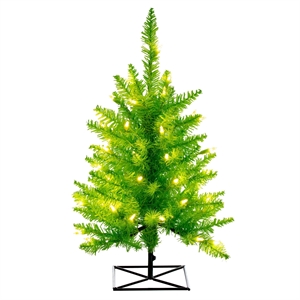 Pemberly Row 36&quot Plastic Fir Dura-lit LED Artificial Christmas Tree - Lime Green
