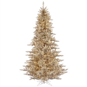 Pemberly Row 54&quot Plastic Fir Dura-lit LED Artificial Christmas Tree in Gold