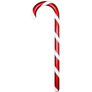 Pemberly Row 48&quot Plastic Candy Cane Christmas Ornament in Red and White