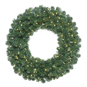 Pemberly Row 36&quot Oregon Fir Double Door LED Artificial Christmas Wreath in Green