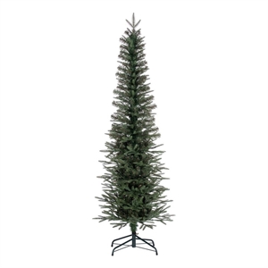 Pemberly Row 90&quot Plastic Bixley Pencil Fir Artificial Christmas Tree in Green