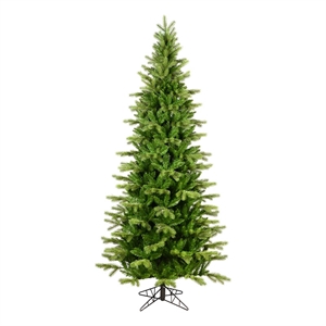 Pemberly Row 54&quot Plastic Balsam Spruce Slim Artificial Christmas Tree in Green
