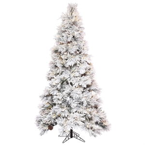 Pemberly Row 78&quot Atka Slim LED Lights Artificial Christmas Tree in Flocked White