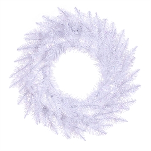 Pemberly Row 30&quot Plastic Spruce Artificial Christmas Wreath in Sparkle White