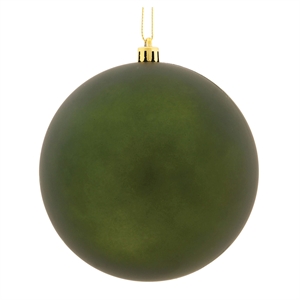 Pemberly Row 8&quot Contemporary Plastic Ball Ornament in Matte Moss Green