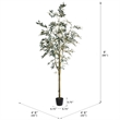 Pemberly Row Contemporary 8' Artificial Green Olive Tree in Pot