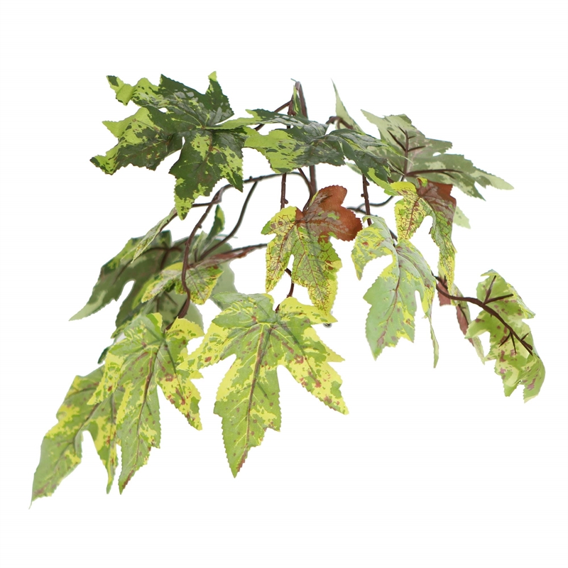 Pemberly Row 6' Artificial Frosted Maple Tree w/ Black Plastic Pot - Green/Brown