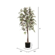 Pemberly Row 6' Artificial Frosted Maple Tree w/ Black Plastic Pot - Green/Brown