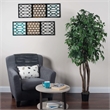 Pemberly Row 6' Artificial Ficus Executive Tree with Rattan Basket in Green