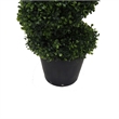 Pemberly Row 5' Plastic Artificial Potted Boxwood Spiral Tree in Green