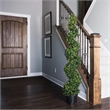 Pemberly Row 5' Plastic Artificial Potted Boxwood Spiral Tree in Green