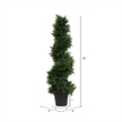 Pemberly Row 3' Plastic Artificial Potted Cedar Spiral Tree in Green