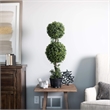 Pemberly Row 3' Plastic Artificial Double Ball Boxwood Topiary in Green