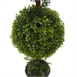 Pemberly Row 3' Plastic Artificial Double Ball Boxwood Topiary in Green