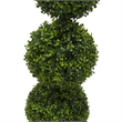 Pemberly Row 4' Plastic Artificial Triple Ball Boxwood Topiary in Green