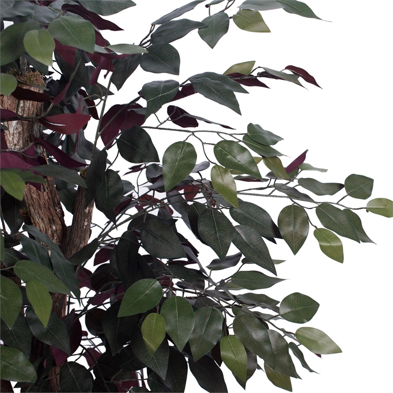 Pemberly Row 4' Artificial Capensia Extra Full Bush with Basket in Green/Red