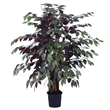 Pemberly Row 4' Artificial Capensia Extra Full Bush with Basket in Green/Red