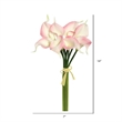 Pemberly Row 14'' Contemporary Fabric Artificial Calla Lily Bundle in Pink