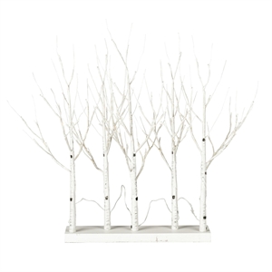 Pemberly Row 30&quot White Birch Twig Tree Grove - Warm White LED Lights (5Pc Set)