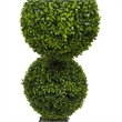 Pemberly Row 5' Plastic Artificial Triple Ball Boxwood Topiary in Green