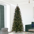 Pemberly Row Douglas Fir Artificial Slim Christmas Tree Warm White LED Lights