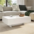 Pemberly Row Modern Rectangular Coffee Table in High Gloss White