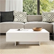 Pemberly Row Modern Rectangular Coffee Table in High Gloss White
