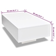 Pemberly Row Modern Rectangular Coffee Table in High Gloss White