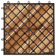 Pemberly Row 10 Pcs Solid Acacia Wood Decking Tiles in Brown