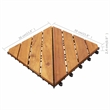 Pemberly Row 10 Pcs Solid Acacia Wood Decking Tiles in Brown